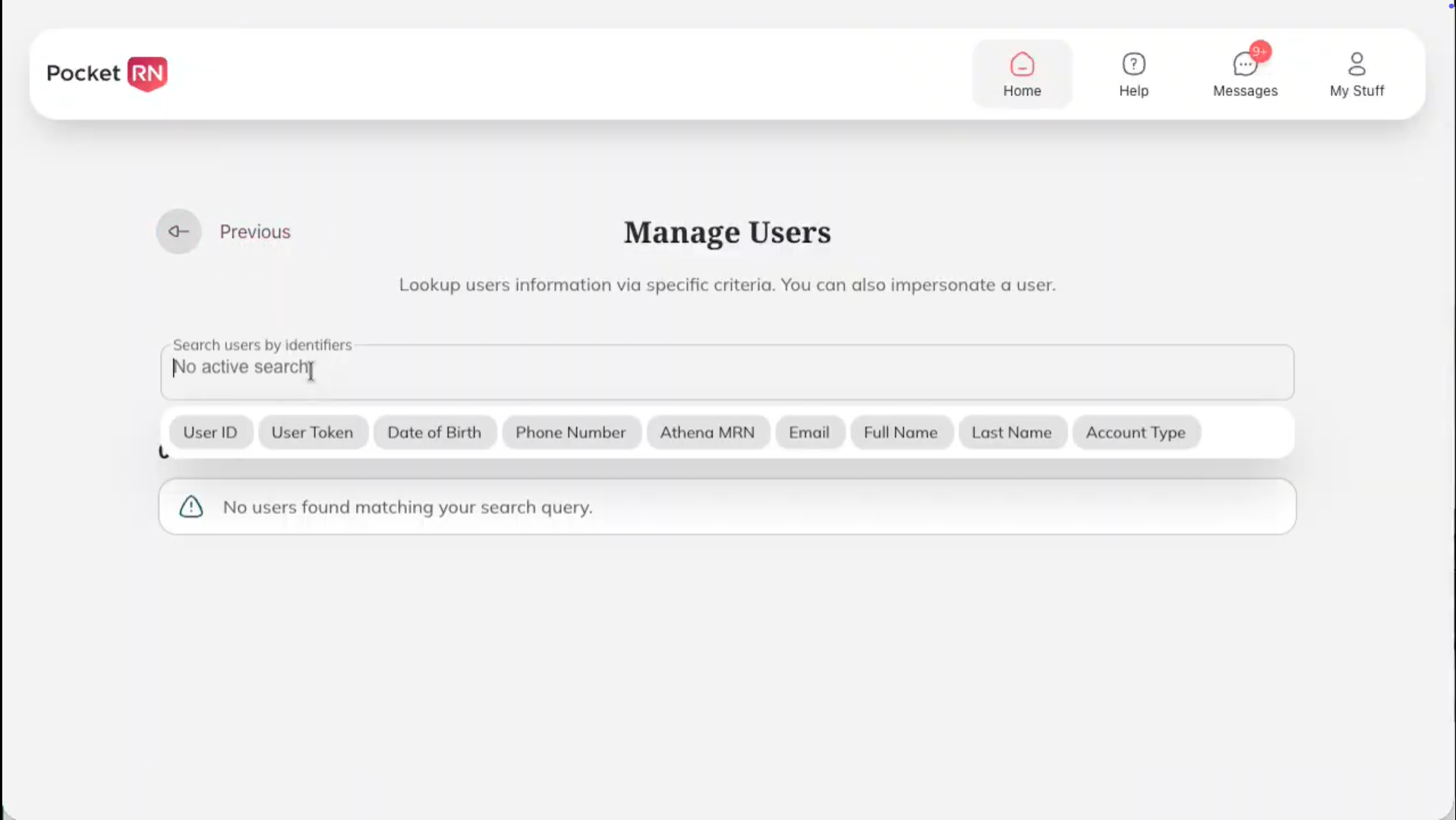 PocketRN support user search with multiple identifier options